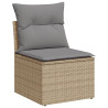 8 pcs conj. sofás jardim c/ almofadões vime PE bege misturado 3