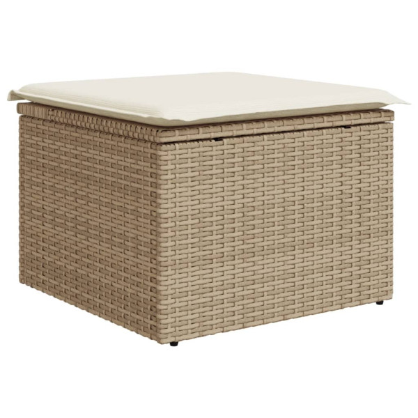 5 pcs conjunto de sofás p/ jardim com almofadões vime PE bege M 3