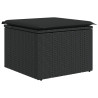 8 pcs conjunto sofás de jardim com almofadões vime PE preto 4