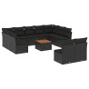 Set de sofás de jardín 12 piezas cojines ratán sintético negro 2