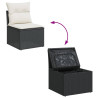Set de sofás de jardín 8 piezas y cojines ratán sintético negro 3