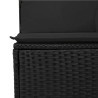 6 pcs conjunto sofás de jardim c/ almofadões vime PE preto 5