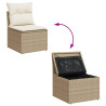 Juego de sofás jardín con cojines 6 pzas ratán sintético beige 3
