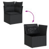 Set de sofás de jardín 12 piezas cojines ratán sintético negro 3