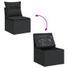 Set de sofás de jardín 12 piezas cojines ratán sintético negro 5