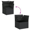 12 pcs conjunto de sofás de jardim c/ almofadões vime PE preto 5