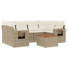Set sofás de jardín 7 piezas y cojines ratán sintético beige 2