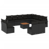 13 pcs conjunto de sofás de jardim com almofadões vime PE preto 2