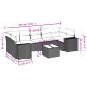 Set de sofás de jardín 8 piezas y cojines ratán sintético negro 3