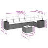 Set sofás de jardín 7 piezas y cojines ratán sintético beige 3