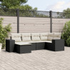 Set de sofás de jardín 6 piezas y cojines ratán sintético negro 1