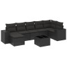 Set de sofás de jardín 8 piezas y cojines ratán sintético negro 2