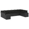 Set de sofás de jardín 10 pzas cojines ratán sintético negro 2