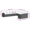 Set de sofás de jardín 10 pzas cojines ratán sintético negro 3