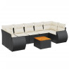Set de sofás de jardín 8 piezas y cojines ratán sintético negro 2