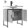 Armario lavabo baño madera ingeniería gris Sonoma 60x33x60 cm 4