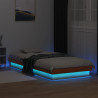 Estructura de cama LED madera maciza pino marrón cera 100x200cm 5