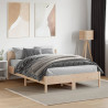 Estructura de cama con cabecero madera maciza pino 140x190 cm 3
