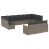 Set sofás de jardín con cojines 13 piezas ratán sintético gris 2
