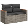 Set sofás de jardín con cojines 13 piezas ratán sintético gris 5