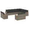 Set de sofás de jardín 12 pzas con cojines ratán sintético gris 2