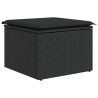 11 pcs conjunto sofás de jardim c/ almofadões vime PE preto 3