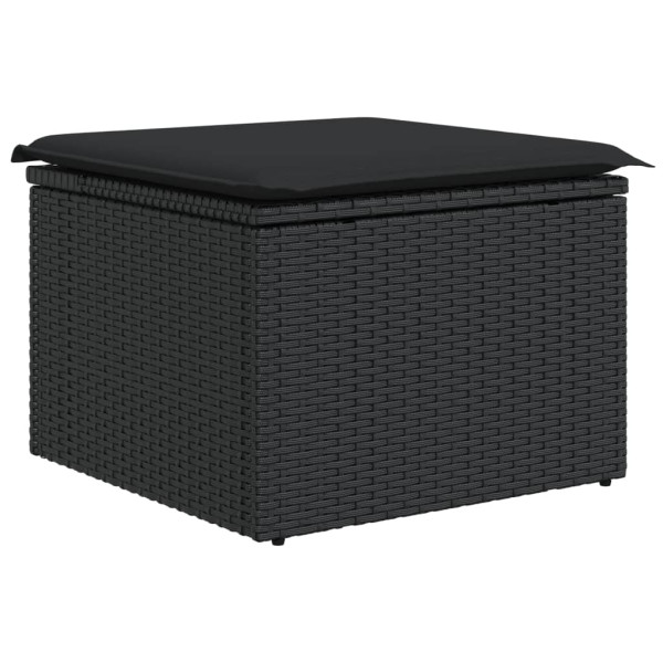 13 pcs conjunto de sofás de jardim com almofadões vime PE preto M 3