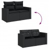 Set de sofás de jardín 8 piezas y cojines ratán sintético negro 4
