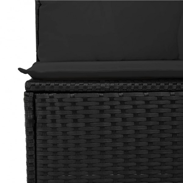 Set de sofás de jardín 8 piezas y cojines ratán sintético negro M 5