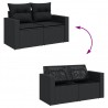 Set de sofás de jardín 8 piezas y cojines ratán sintético negro 4