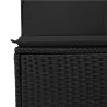 9 pcs conjunto de sofás p/ jardim c/ almofadões vime PE preto 5