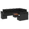 Set de sofás de jardín 11 pzas y cojines ratán sintético negro 2