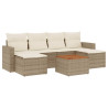 Set sofás de jardín 7 piezas y cojines ratán sintético beige 2