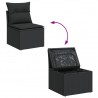 Set de sofás de jardín 10 pzas cojines ratán sintético negro 4