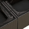 10 pcs conjunto sofás de jardim c/ almofadões vime PE preto 5