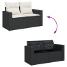 Set de sofás de jardín y cojines 13 pzas ratán sintético negro 3