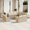Set de sofás de jardín 12 pzas y cojines ratán sintético marrón 1