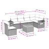 7 pcs conj. sofás jardim c/ almofadões vime PE bege misturado 3