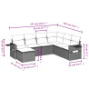 7 pcs conjunto de sofás p/ jardim com almofadões vime PE bege 3