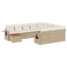 Set de sofás de jardín 11pzas con cojines ratán sintético beige 2