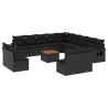 Set sofás de jardín 14 pzas con cojines ratán sintético negro 2