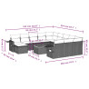 Set sofás de jardín con cojines 13 piezas ratán sintético gris 3