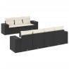 Set de sofás de jardín 8 piezas y cojines ratán sintético negro 2