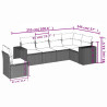 Set de muebles de jardín 6 pzas y cojines ratán sintético gris 3