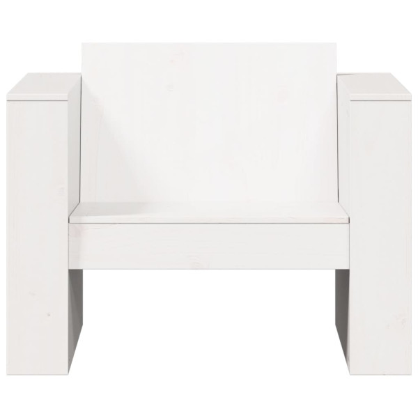 Sofá de jardín madera maciza de pino blanco 79x60x62 cm M 4