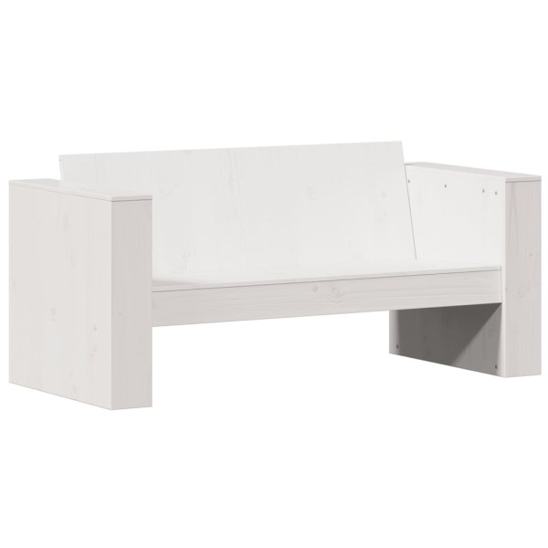 Sofá de 2 lugares para jardim 134x60x62 cm pinho maciço branco M 2