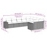 Set de sofás de jardín 9 pzas con cojines ratán sintético beige 3