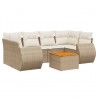 Set sofás de jardín 7 piezas y cojines ratán sintético beige 2