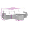5 pcs conjunto sofás de jardim c/ almofadões vime PE cinzento 3