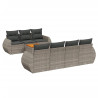 Set de sofás de jardín 8 pzas y cojines ratán sintético gris 2